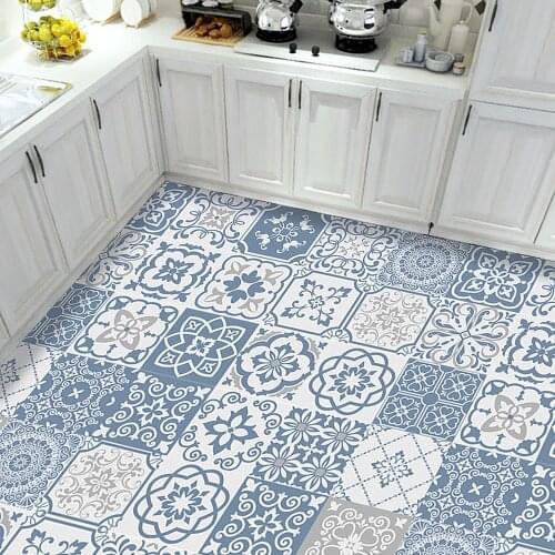 Home Decor Retro Pattern Strip Home Staircase Bathroom Floor Wallpaper Self-Adhesive Wall Sticker Papel De Parede 3d Wallpapers