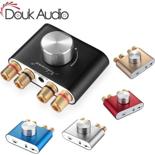 Douk audio Hi-Fi Bluetooth 5.0 Digital Amplifier Stereo 2.0 Ch Mini TPA3116 High-power Amp Wireless Audio Receiver DC12V