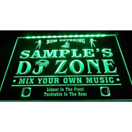 DZ038- Name Personalized Custom DJ Zone Music Turntable Disco Bar Beer Neon Sign hang sign home decor crafts