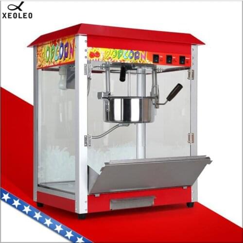 XEOLEO Electric Popcorn maker 8OZ commercial Popcorn machine Oil-popped 1360W Spherical Popcorn 220V/110V CE Toughened glass