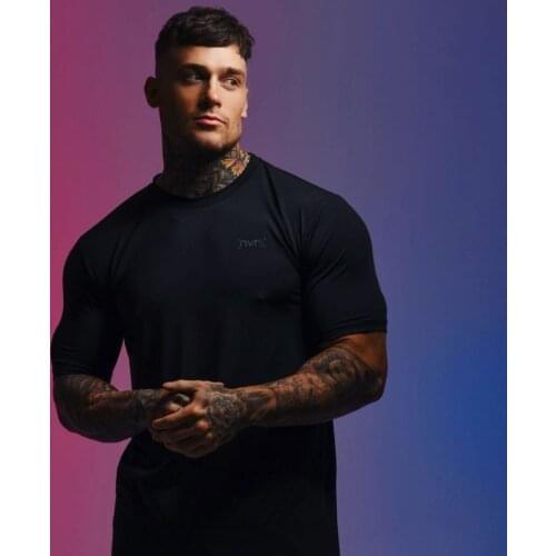 2021 New Summer Mens Fashion close-fitting cotton T-shirt o-Neck Slim Fit Tee Shirt Mens Short Sleeve Tshirts Men Fitness