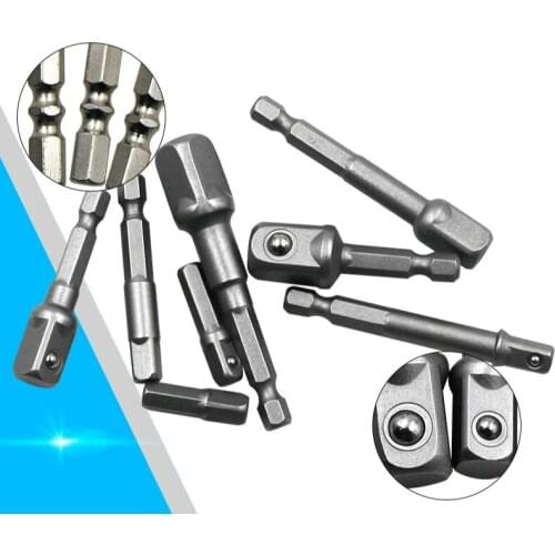 Socket Adapter Drill BIts Set Hex Shank 1/4" 3/8" 1/2" Impact Drill Bits Hex Wrench Sleeve Extension Bar Drive Power Tool