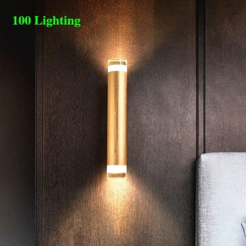 Chrome Gold Black Body LED Wall Sconce Aisle Wall Light Parlor Bedroom Wall Lamp Atmosphere Lighting Aluminum Round Tube