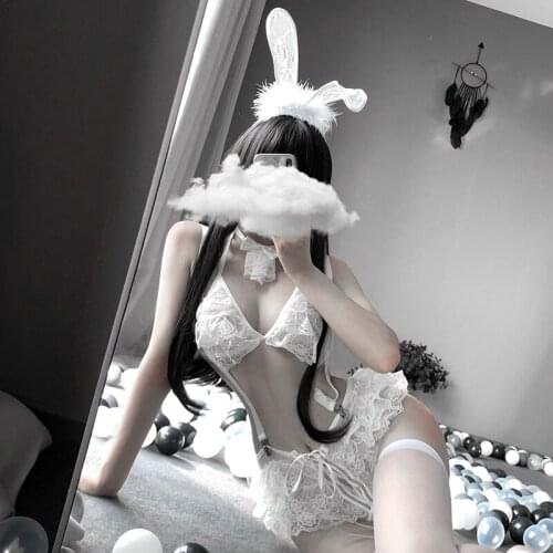 Kawaii Tail Womens Sexy Bunny Girl Uniform Costume Erotic Underwear Cosplay Show Girl Lolita Cute Lingerie Erotic Slutty Clothes