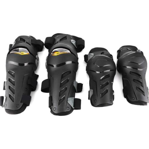 4Pcs Motorcycle Knee Elbow Guard Kit Protective Pads Outdoor Riding Support Brace Gear PC Sheath + Elastic Belt + Nylon