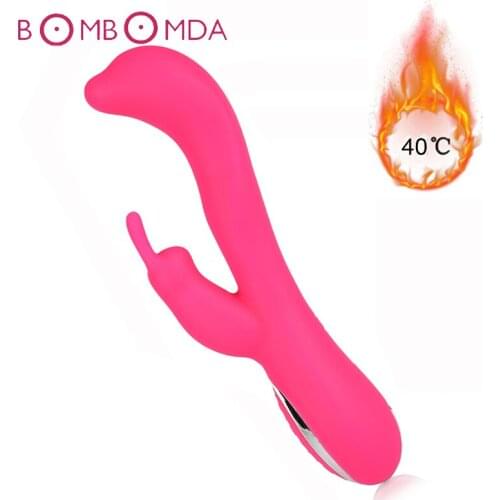 Waterproof Intelligent Heating Vagina Massager Dual Vibrating G-Spot Rabbit Clitoris Stimulator Vibrators For Women Gay Sex Toys