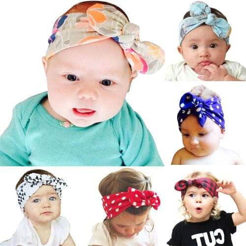 MAYA STEPAN 1 Piece Children Dot Print Bow Knot Hair Head Band Accessories Baby Newborn Hair Rope Headband Headwear Headwrap
