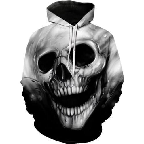 Autumn and winter new 3d hoodie skull digital printing men/women casual hoodie fashion trend autumn and winter tops long sleeves