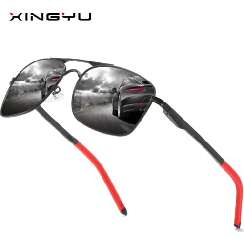 XINGYU Mens Polarized Sunglasses Men Classic Square Mirror Sun Glasses Aluminum Magnesium Leg UV400 Eyewear gafas de sol