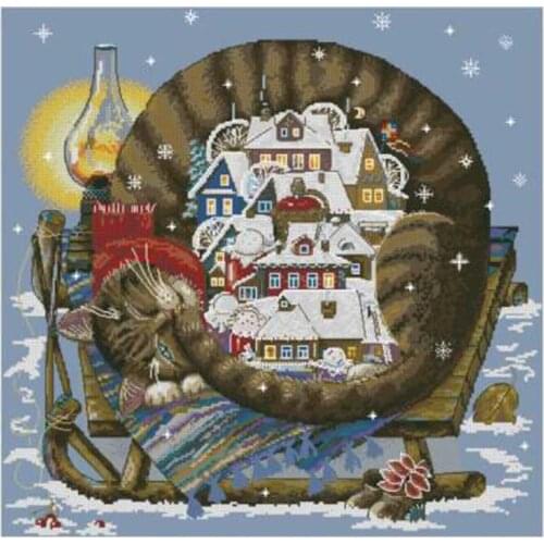 Comfortable winter patterns Counted Cross Stitch 11CT 14CT DIY Cross Stitch Kits Embroidery Needlework Sets home decor