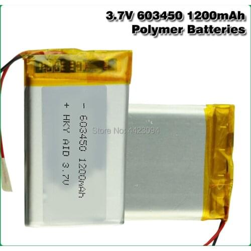 New Portable 1200mAh Li Polymer Lipo Battery 3.7v Rechargable 603450 Lithium Li-ion Battery Built-in PCB Module