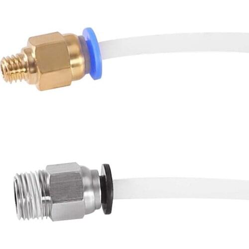 3D Printer 4mm OD PTFE Tube PC4-M6 Quick Fitting PC4-M10 Male Straight Pneumatic Push Fitting Push to Connect Male Thread