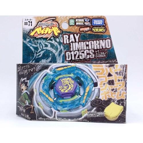 100% 4D takara tomy beyblade BB71 Ray Unicorno D125CS + Launcher AS CHILDRENS TOYS
