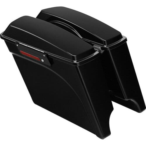Motorcycle Vivid Black 5" Stretched Extended Hard Saddlebags For Harley Touring 1993-2013