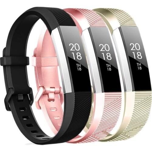 Honecumi 3 Pack Watch Strap For Fitbit Alta HR Gold / Silver For fitbit Alta hr Replacement Band Smart Wristband Watch Accessory