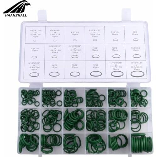 270pcs Rubber O Ring Washer Seals Air Conditioning O Ring Seals Washer Kit Green Metric O ring Seals Nitrile