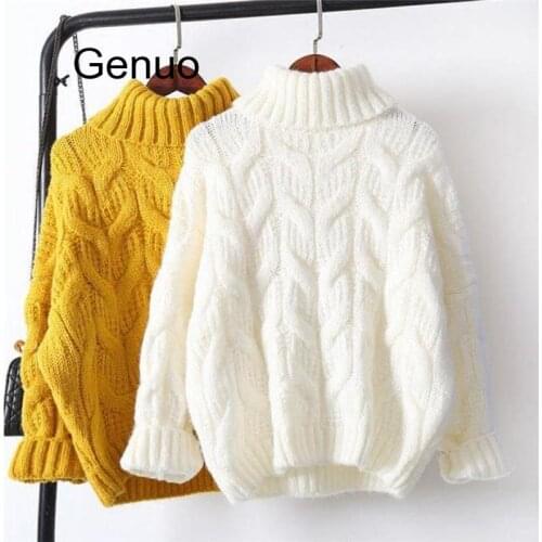 Sweater Women Pullovers Knitwear Winter Thick Casual Female Knitted Tops Pull Jumpers Oversized Woman Twist Warm Sweater