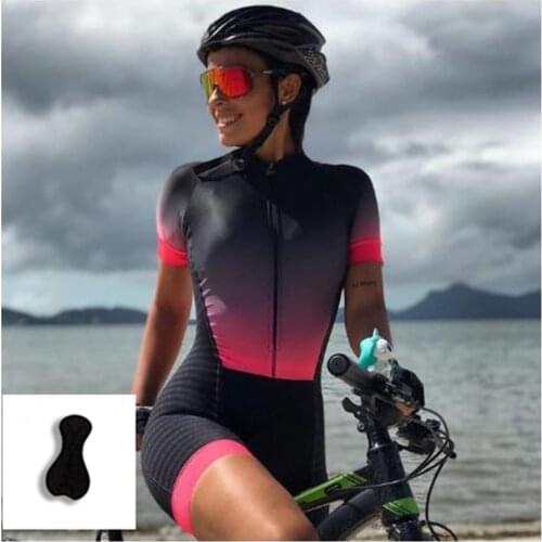 Cycling Jersey Pro Team Breathable Cycling Clothing Suits, MTB Cycling Clothes Bib Shorts Sets, Womens Bike Triathlon Jumpsuit