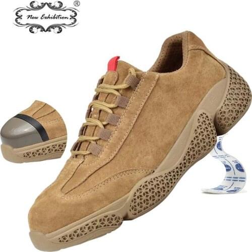 New exhibition Work Safety Shoes Outdoor Casual men shoes Protective Steel Toe Cap Anti-Smashing Construction Sneaker Work boots