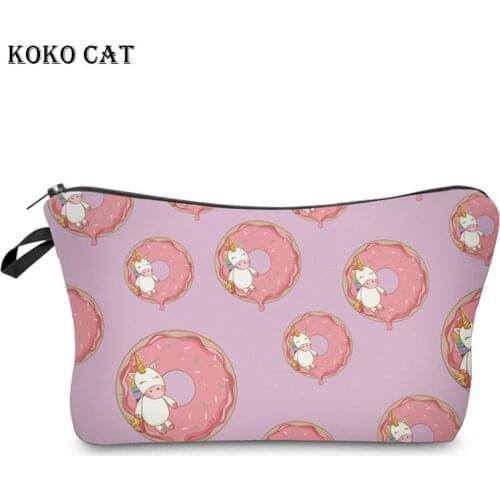 Female Make Up bags Ladies Cosmetic Bag cute cartoon unicorn printed Travel Organizer Pouch Clutch Bag toiletry bag bolsas