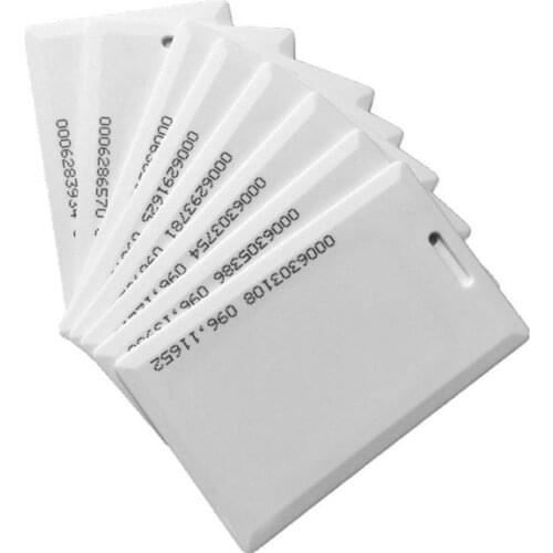 10pcs/lot Writable Blank White PVC RFID 125KHz/13.56MHz EM ID/IC Thick Card/Keytag For Time Attendance & Access Control System
