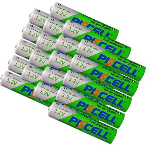 20PC PKCELL AAA Precharged batteries 1.2V NIMH aaa Rechargeable Battery 850mah 1000 circle times little fingers batteries
