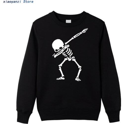 2020 Hip Hop Dabbing Skeleton Mens Sweatshirts Black hoodies Men Funny Skull unisex pullovers sweatshirt top-925