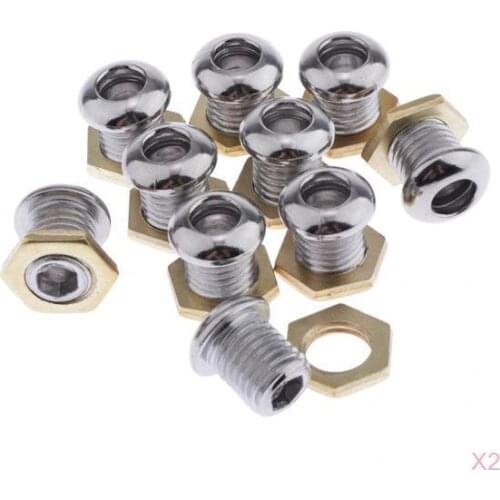 20x Badge Grommet Style Drum Air Vent Chrome For Bass Snare Tom Build 1/2"