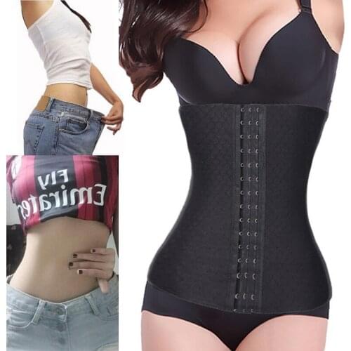 4 Flexible Steel Boned Weight Loss Waist Trainer Body Cincher Workout Shaper Women Underbust Corset Firm Control Slimming Shaper