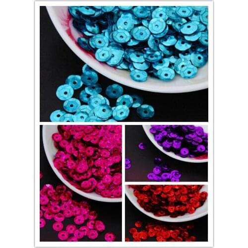50g(1650pcs) 8mm Cup Laser Bright Sequin Round Paillettes Sewing Wedding Craft-16 Colors Available