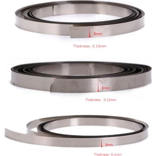 8mm x 0.1/0.12/0.15mm 2M Pure Nickel Strip Tape For Li 18650 Battery Spot Welding Compatible For Spot Welder Machine