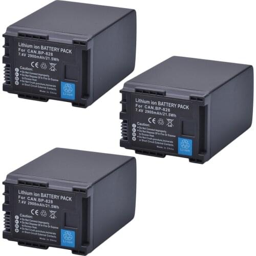 3pc 2900mAH BP-828 BP 828 BP828 Li-ion Battery for Canon HFM300 HFM30 HFG30 HFG10 HFM40 HFM400 HFS30 HF20 HG20 G30 G40 XA20 XA25