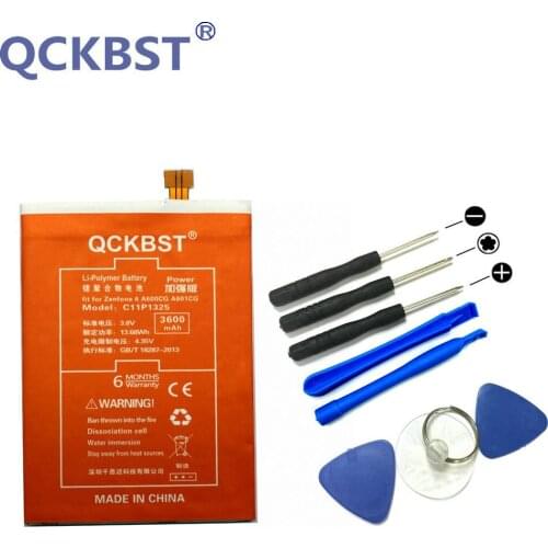 New High capacity 3600mAh C11P1325 Battery For ASUS ZenFone 6 ZenFone6 A600CG T00G A601CG+ Tracking Code