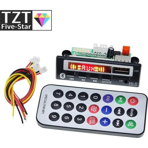 TZT Car Audio USB TF FM Radio Module Wireless Bluetooth 5V 12V MP3 WMA Decoder Board MP3 Player with Remote Control For Car