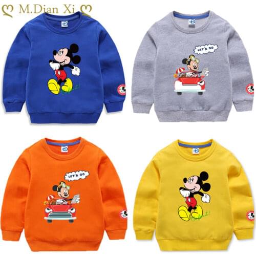 Childrens Hooded Sweater 2021 New Autumn and Spring Boys and Girls Baby Tops Loose Cartoon Jacket Foreign Style Bottoming Shirt
