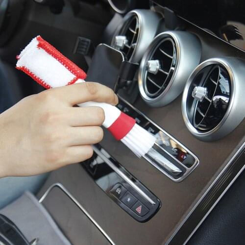 Double Ended Portable Cleaning Brush Car Air Conditioner Vent Dust Cleaner