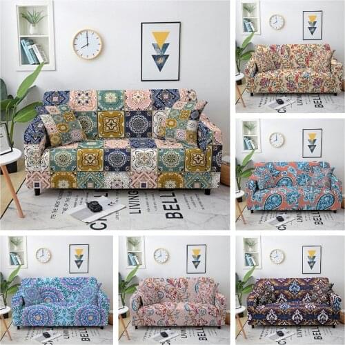 Bohemia Mandala Elastic Sofa Cover Modern Couch Cover Sectional Stretch Sofa Slipcover Anti-dirty Furniture Cover