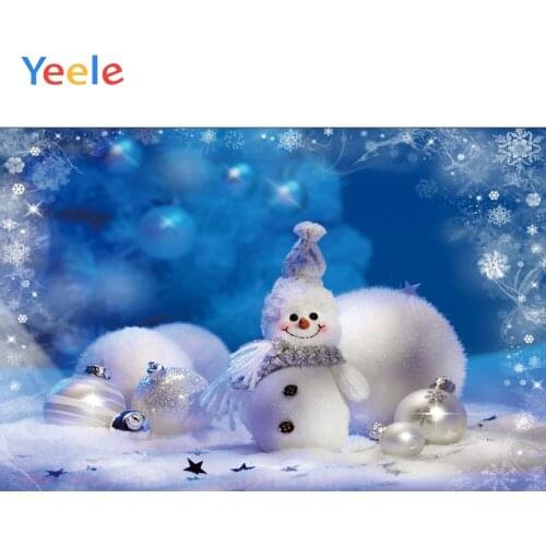 Winter Christmas Snowman Star Snowflake Ball Home Decor Backdrop Photography Custom Photographic Background For Photo Studio