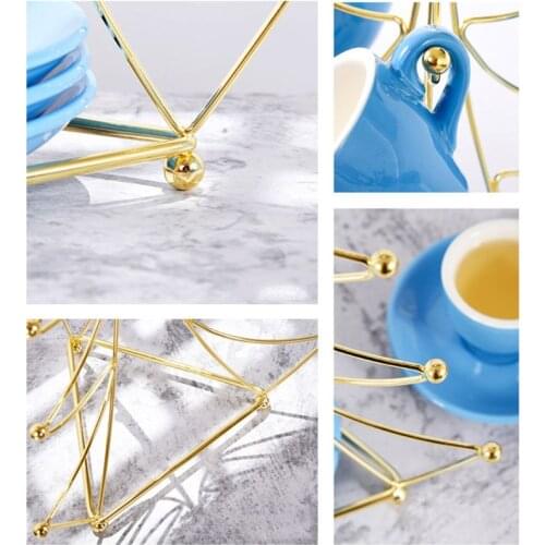 Goldden Mental 6-Mug Holder, Christmas Tree Kitchen Tabletop Mug Tree,Coffee Mug 896A