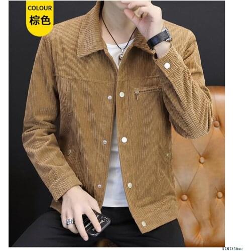 Jacket Coat Mens Corduroy Fashion Autumn 2021 New Handsome Casual Wear 4 Colors Men Short Jacket