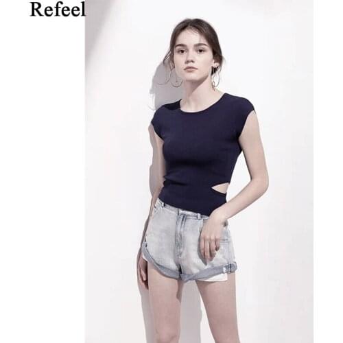 Summer women tank top casual knitted black white solid slim knitwear ribbed elastic femme tops