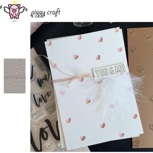 Piggy Craft metal cutting dies cut die mold Heart background frame Scrapbook paper craft knife mould blade punch stencils dies