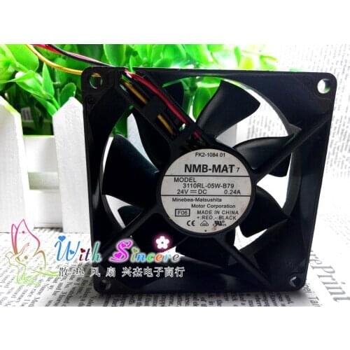 NMB-MAT 3110RL-05W-B79 F06 DC 24V 0.24A 80x80x25mm Server Cooling Fan