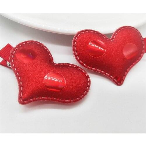 New Childrens Hairpin Golden Gifts 2PC Party Kids Pink hairpin Star Girls Silver Heart Sequin PU Handmade Hair Accessories