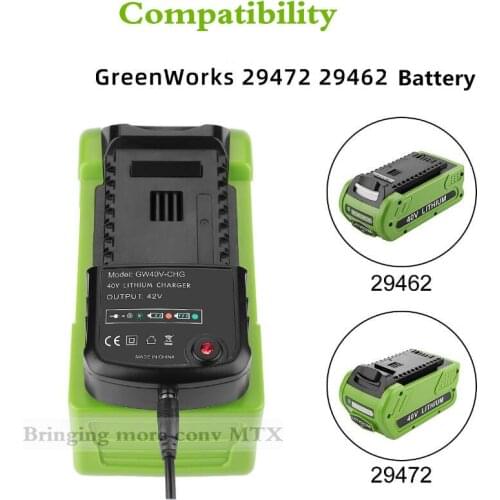 New Lithium Battery Charger For GreenWorks 29472 G-MAX 40V Li-Ion battery Charger for 40V battery 29462 charger free shipping