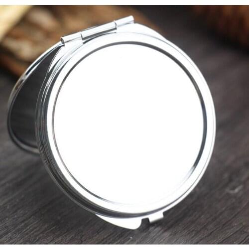 Wholesale 100pcs 60MM Blank Compact Mirror DIY Portable Metal cosmetic mirror Silver -Fedex &DHLFree Shipping #sl1140