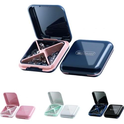 Portable Pill Box Moisture-proof Reusable Plastic Sealed 4 Compartments Medicine Storage Case Boxes Organizer for Travel