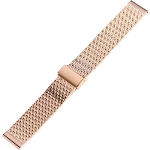 Hook Buckle cinturino orologio Men Women 18/20/22MM Replacement Watch Band Rose Gold Stainless Steel Mesh Bracelet Strap