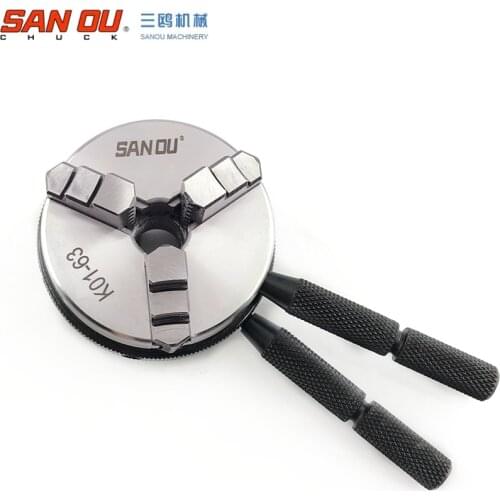 SAN OU Three Jaw Self-Centering Wood Lathe Chuck 63mm K01-63 For Small Wood Lathe
