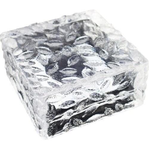 Solar Glass Brick Lights Path LED Lights Outdoor Ice Square Night Lamp for Garden Courtyard Pathway (Warm Light)